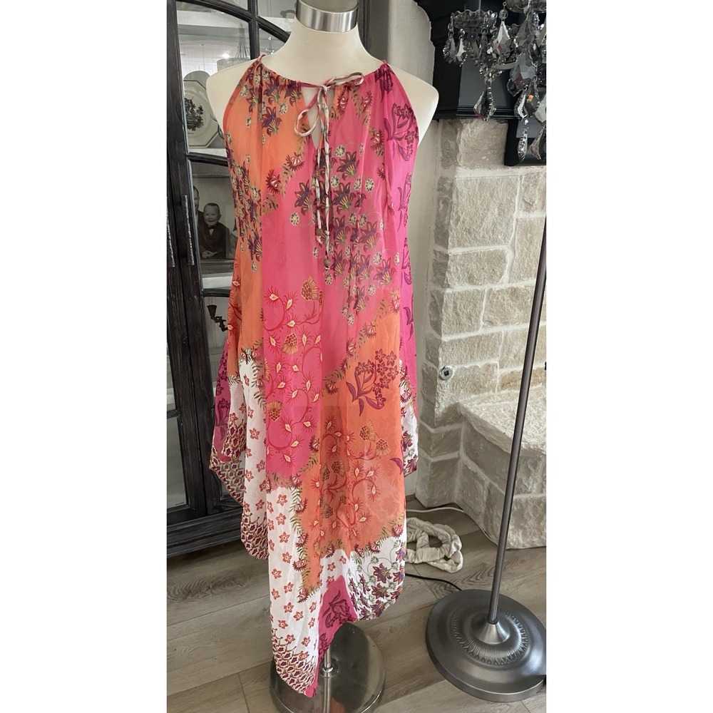 Echo Scarf Dress Swim Cover Up Womens One Size Boho Airy Mod Midi Resort Wear